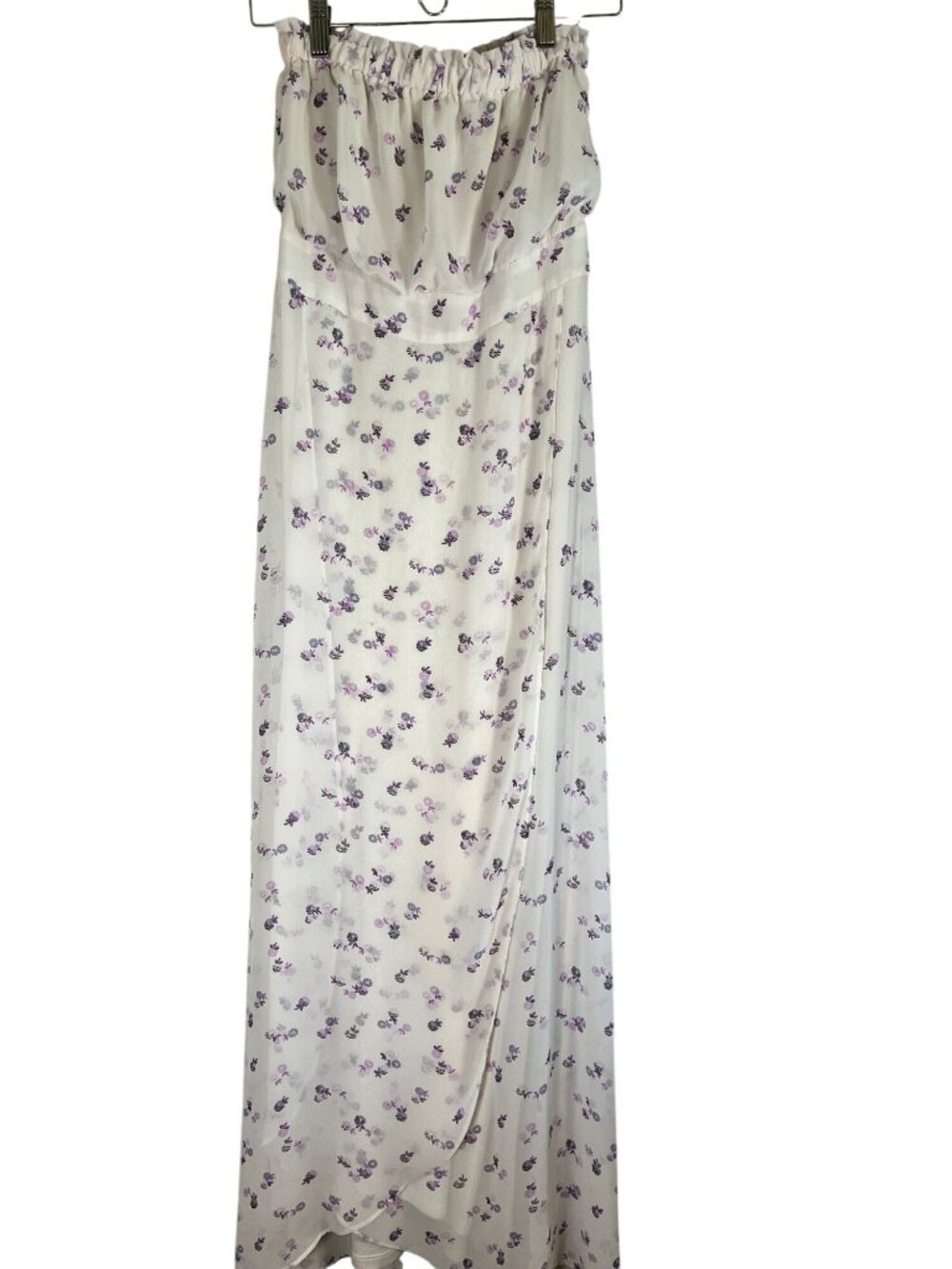 Y2K Strapless Colorful Floral Wrap Maxi Dress 2 Dainty Cottage Feminine Romantic